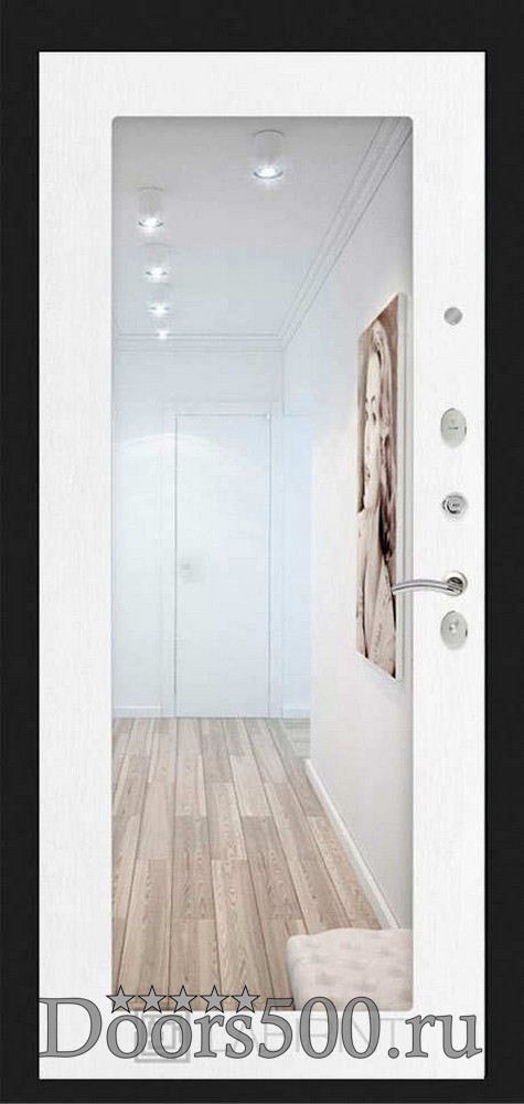 Дверь Нью-Йорк (Зеркалом-18) (Белое дерево)