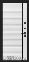 Дверь ТЕХНО 22 - Белый софт (Черная вставка)